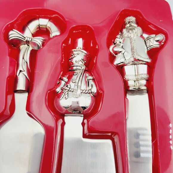 1998 Wallace Silversmiths Christmas Cheese Spreader Santa Frosty Candy Cane - Picture 3 of 7